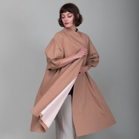 Mille Josephine swing coat in almond, size L - Picture 4 of 9